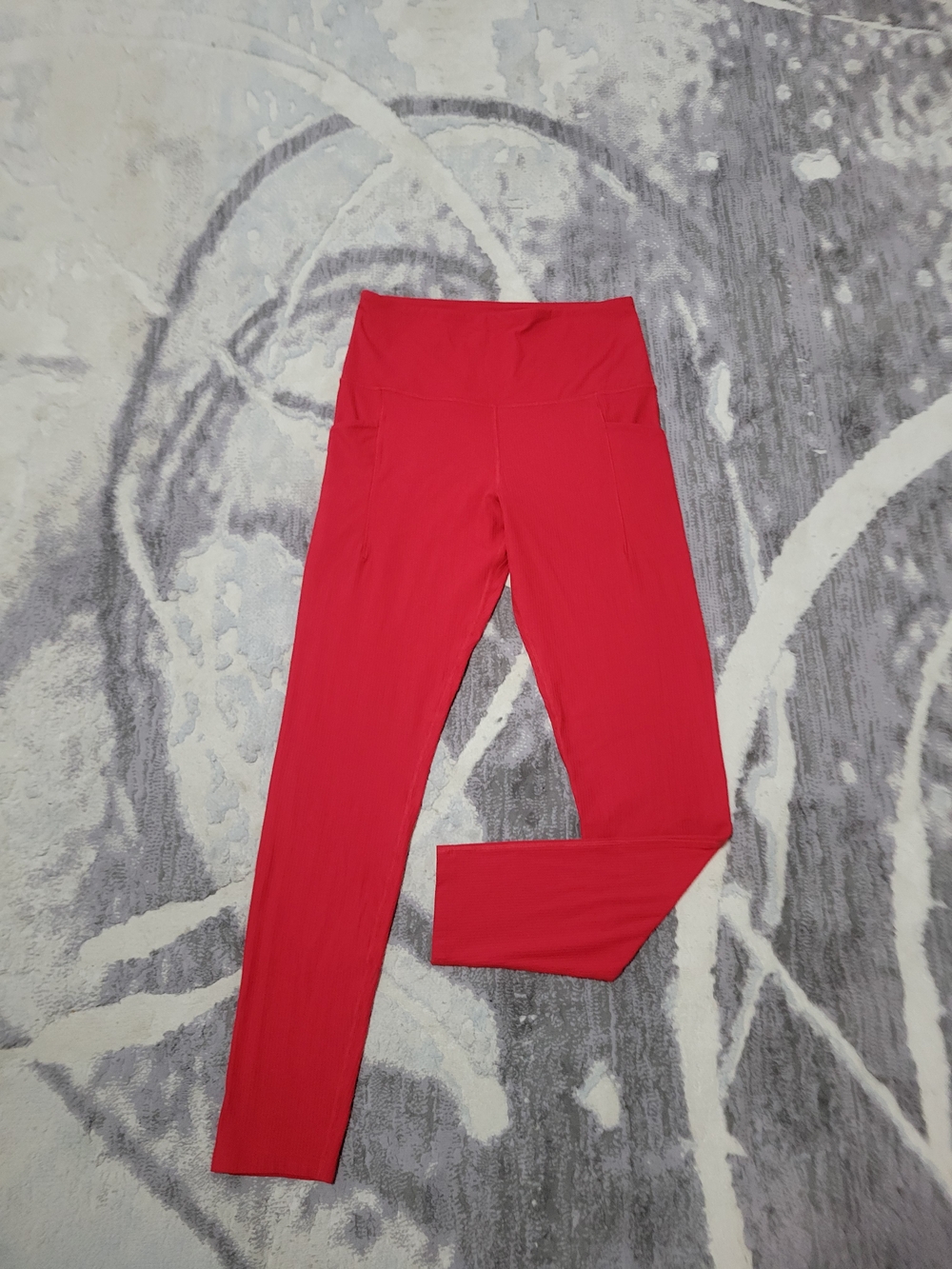 Tuff Athletics Red High-Waist Performance Leggings Size M